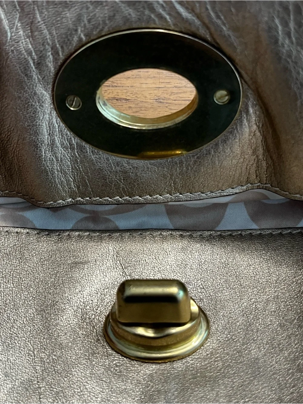 Vintage Coach Madeline 13680 Metallic Gold Fold Over Clutch
